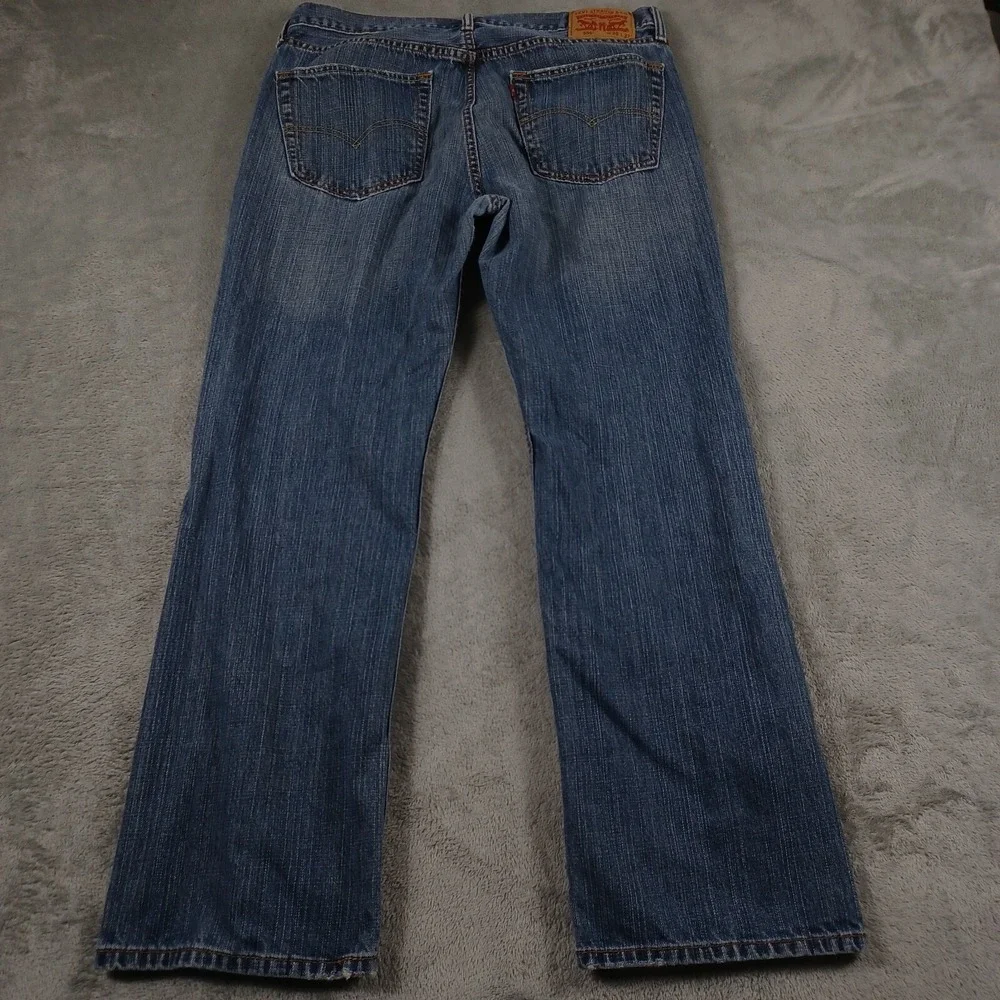 Levis 559 Jeans Men 36x30 Blue Denim Relaxed Fit Straight Leg Pockets Distressed